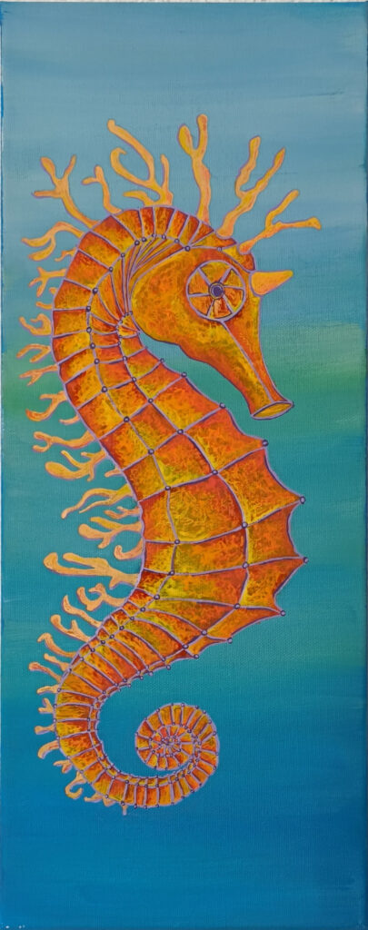 Acrylgemälde Seepferd Lunart